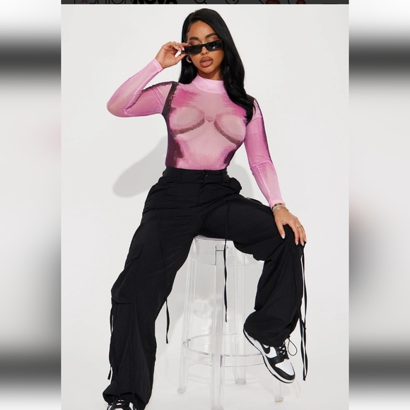 NWT- Deja Vu Bodysuit - Pink/combo - Picture 2 of 8